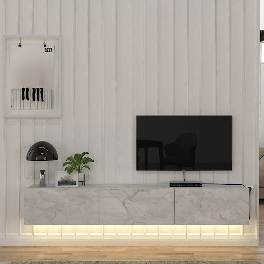 Damla Επιτοίχιο με Φωτισμό Led Λευκό Εφέ Μαρμάρου 180x29.5x29.5εκ. Damla Επιτοίχιο με Φωτισμό Led Λευκό Εφέ Μαρμάρου 180x29.5x29.5εκ.