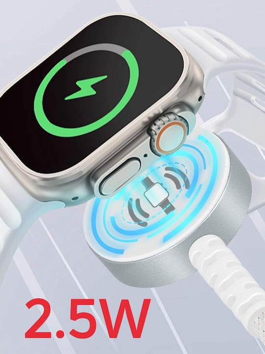 Swissten Magnetic Charger Cable for Apple Watch and Usb-c Usb-c Connector White