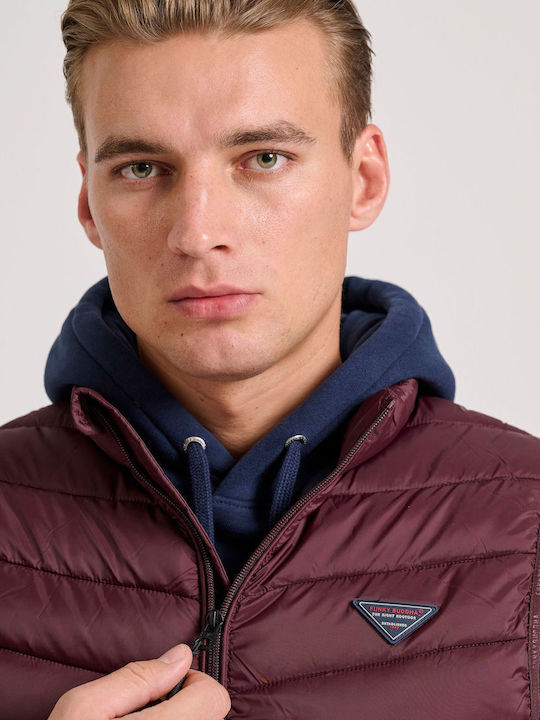 Geacă fără mâneci Puffer Burgundy