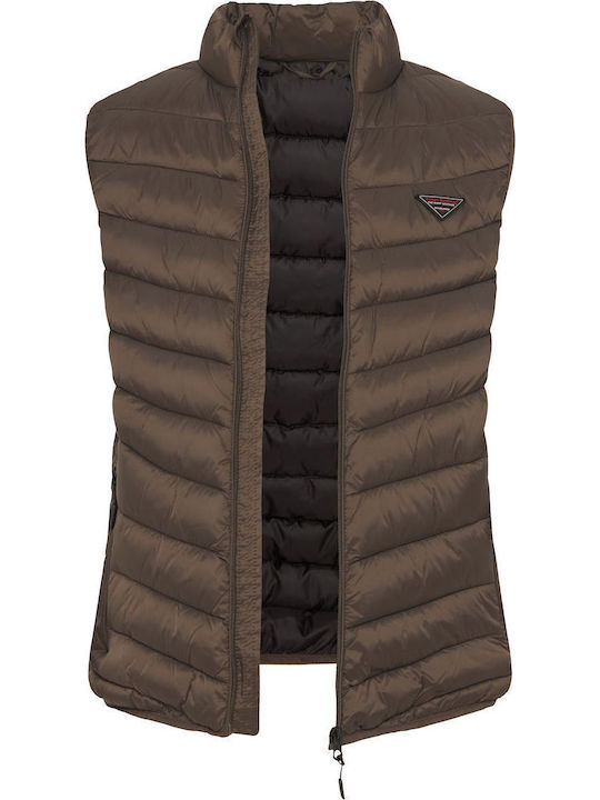 Sleeveless Jacket Puffer Khaki