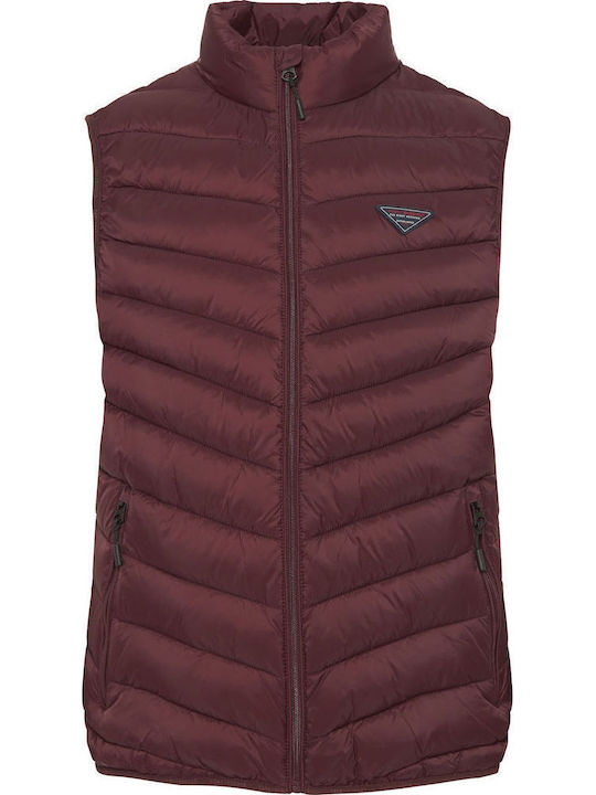 Geacă fără mâneci Puffer Burgundy