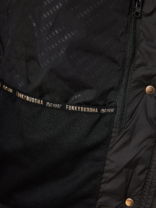 Women's Short Puffer Jacket for Winter with Detachable Hood Black