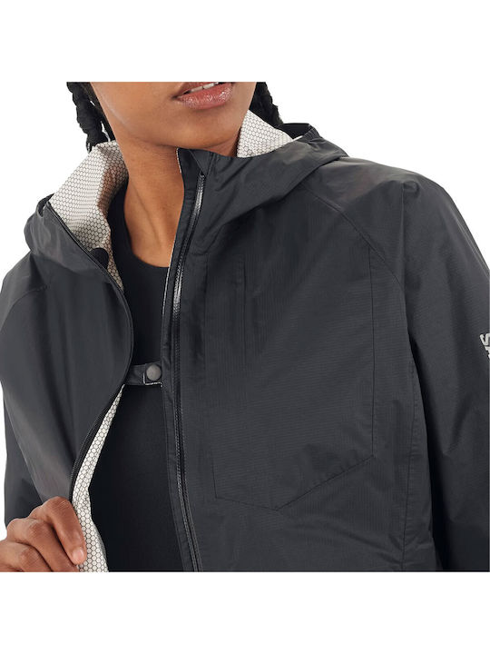 Bonatti Women's Running Short Sports Jacket Waterproof for Winter with Hood Black