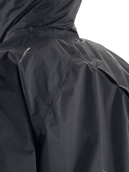 Bonatti Women's Running Short Sports Jacket Waterproof for Winter with Hood Black