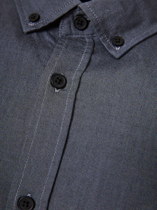 Langärmlig Baumwolle Hemd Gray