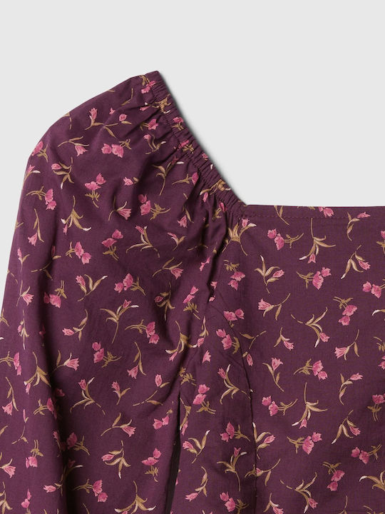 Kids' Crop Top Long Sleeve Burgundy