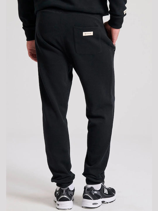 Funky Buddha Men's Fleece Sweatpants with Rubber Black