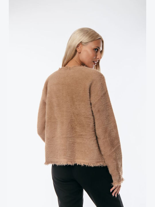 Women's Cardigan with Buttons Beige