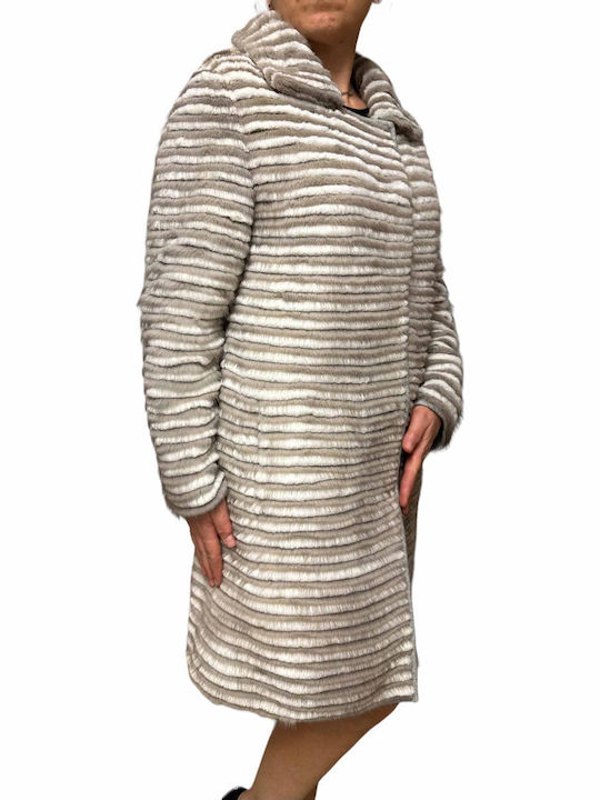 Frauen Pelz White-beige