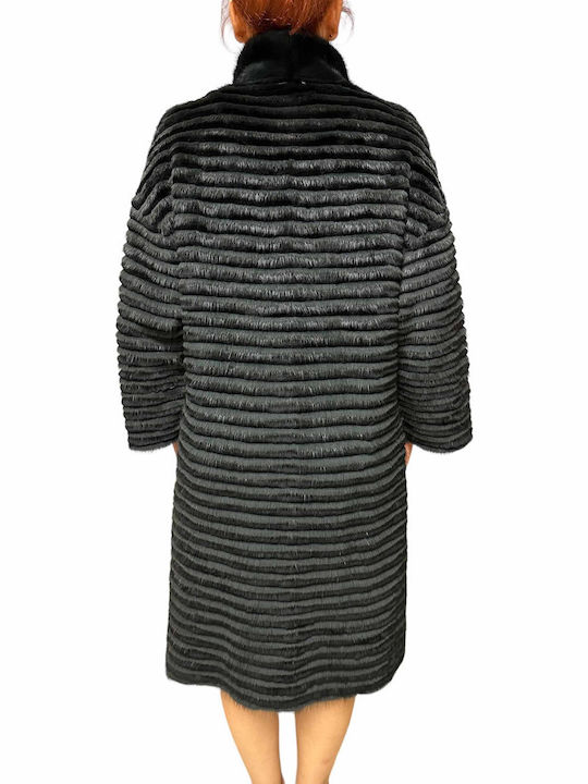 Women's Short Fur Green-Black