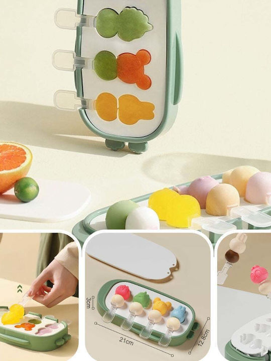 Formă de Patiserie Înghețată / Ice Lolly din Silicon 21x12.8x3buc 1buc