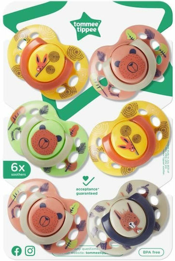 Tommee Tippee Pacifiers Silicone for 6-18 months 6pcs