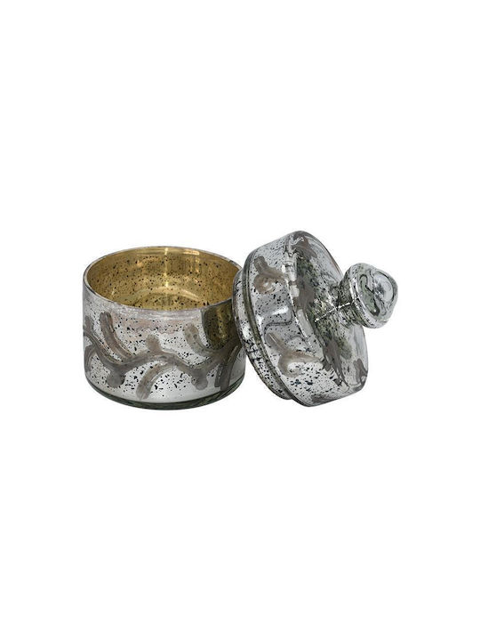 Fylliana Φοντανιέρα Γυάλινη Fl15512 με Καπάκι 9x14cm Ασημί Fylliana Φοντανιέρα Γυάλινη Fl15512 με Καπάκι 9x14cm Ασημί