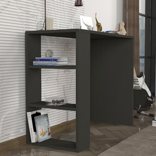 Desk Netenia Wooden Charcoal 90x40x74cm