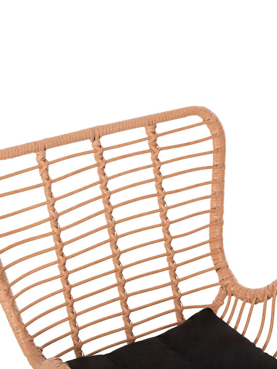 Fotoliu de exterior Rattan Allegra Beige-Black cu pernă 66x59x90cm