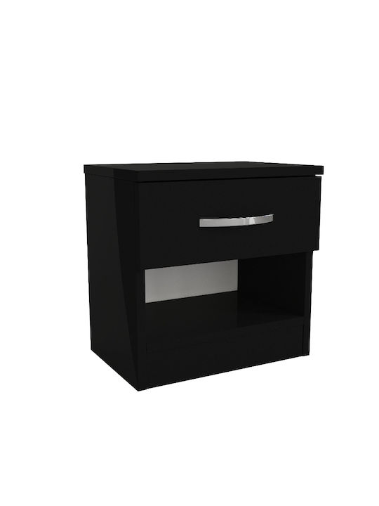 Κομοδίνο Lube Ξύλινο Μαύρο 40x28.2x40cm