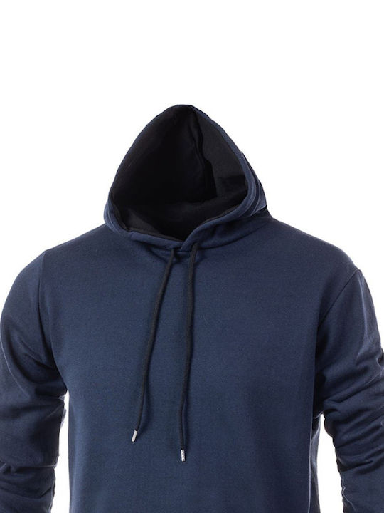 MBLK Herren Sweatshirt mit Kapuze Blau