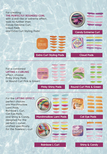 Zola Prism Lash L-curl Lash Laminating Pads Upper Lower Lashes
