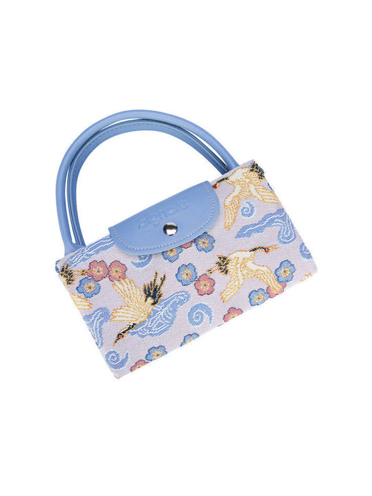 Signare Japanese Crane Women's Bag Shopper Shoulder Multicolour