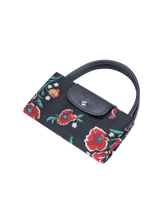 Signare Frida Kahlo Poppy Damen Tasche Shopper Schwarz