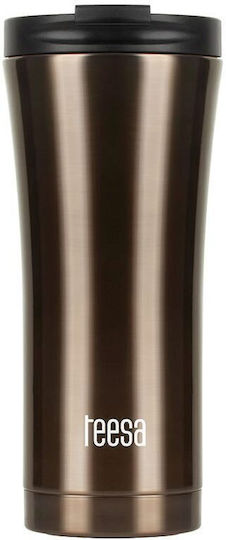 Thermosflasche aus Edelstahl 500 ml Braun 16 x 12 x 23,3 cm
