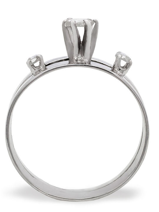 Savvas Design Femeie Inel cu Diamant din Aur alb 14K