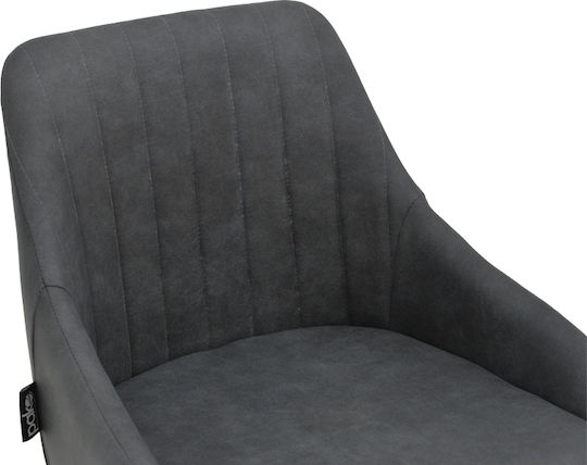 Scaune Bar cu spătar Tapițat cu Țesătură Patrin Anthracite, Black Shade 49x48x43buc