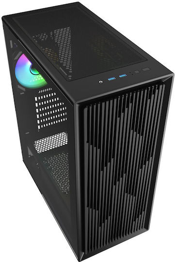 Sharkoon VK2 RGB Gaming Midi Tower Computer Case with Black Side Window