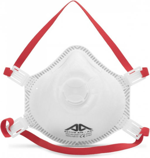 Active Gear Mască de protecție FFP3 cu supapă Alb 1buc