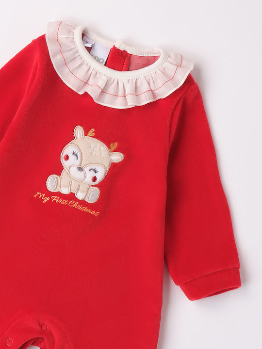 iDO Baby Bodysuit Long-Sleeved Velvet Red