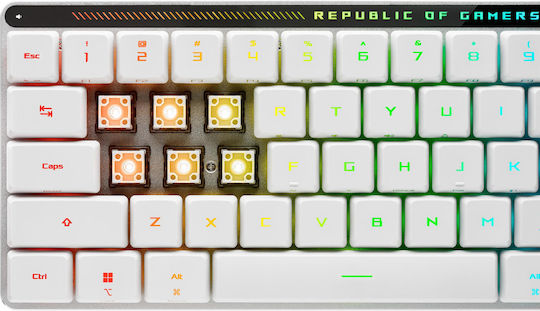 Asus ROG Falchion RX Gaming Μηχανικό Πληκτρολόγιο 65% με ROG RX Red διακόπτες και RGB φωτισμό (Αγγλικό US) Λευκό