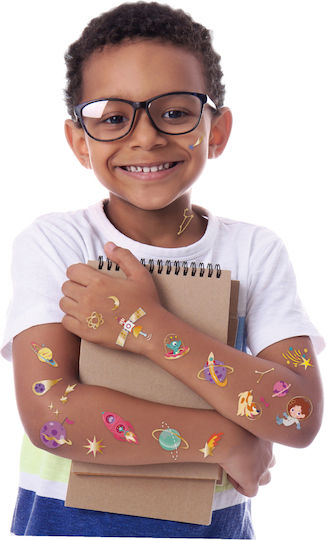 Bunte Weltraum-Themen-Tattoos für Kinder