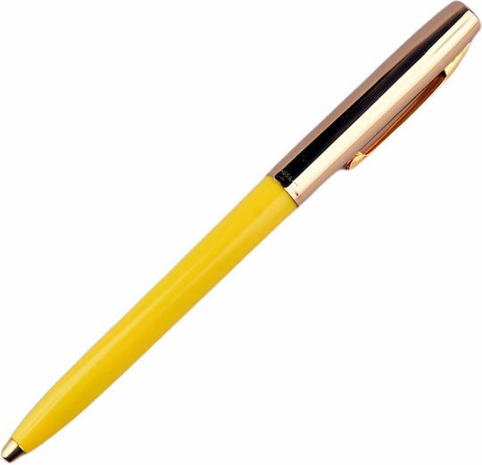 Fisher Space Pen Cap-o-matic Brass Cap Yellow Barrel 775g-y In A Gift Box