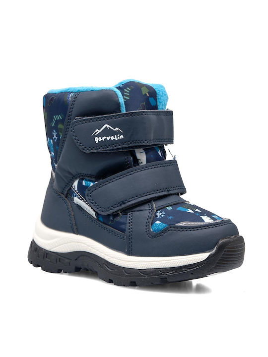 Garvalin Kids PU Leather Snow Boots Blue