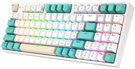 Redragon K643GWC-RGB-PRO Veigar Ασύρματο Gaming Μηχανικό Πληκτρολόγιο με RGB φωτισμό (Αγγλικό US) Λευκό