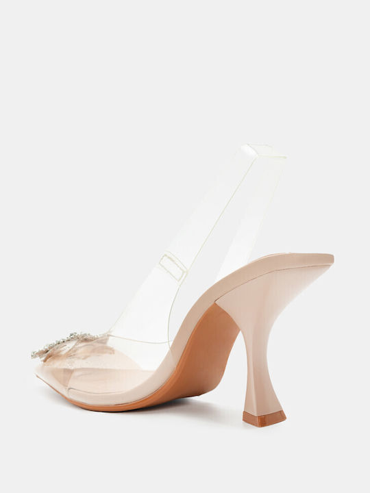 Luigi Pointed Toe Beige High Heels