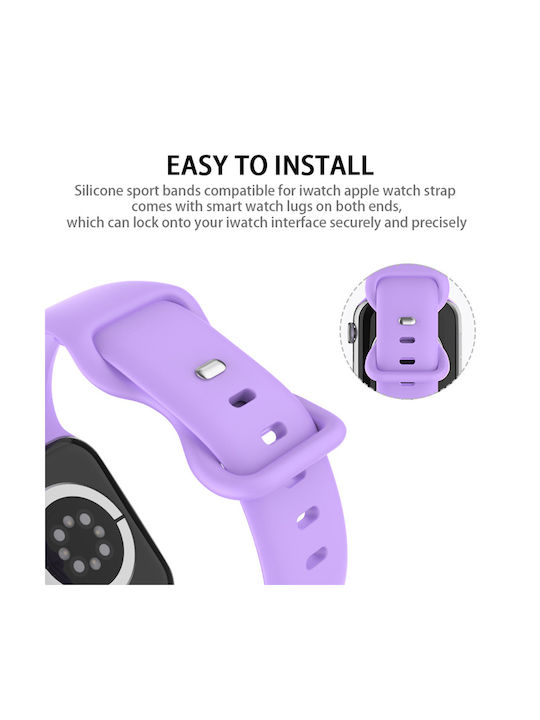 Techsuit Watchband Strap Silicone with Pin Purple (Apple Watch 1/2/3/4/5/6/7/8/9/SE/SE 2) KF239483