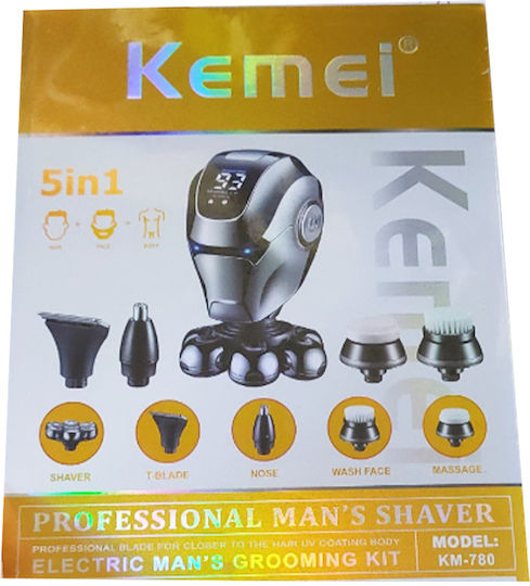 Kemei KM-780 Περιστρεφόμενη Ξυριστική Μηχανή Προσώπου Επαναφορτιζόμενη