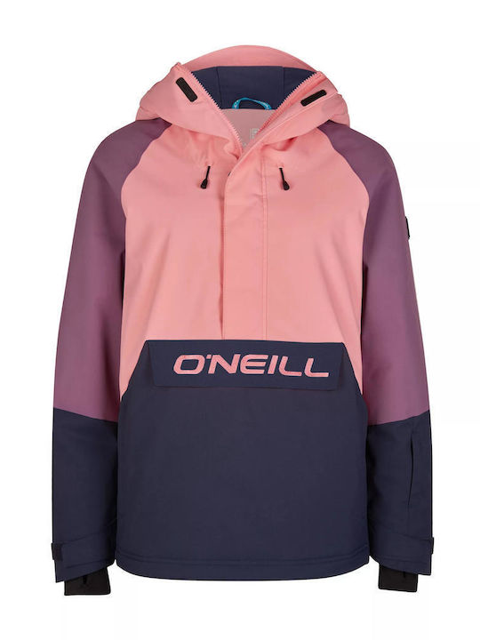 O'neill Women's Long Lifestyle Jacket Waterproof for Winter Pink