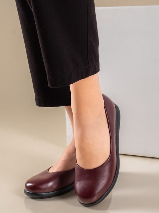 Damen Ballerinas Burgundische