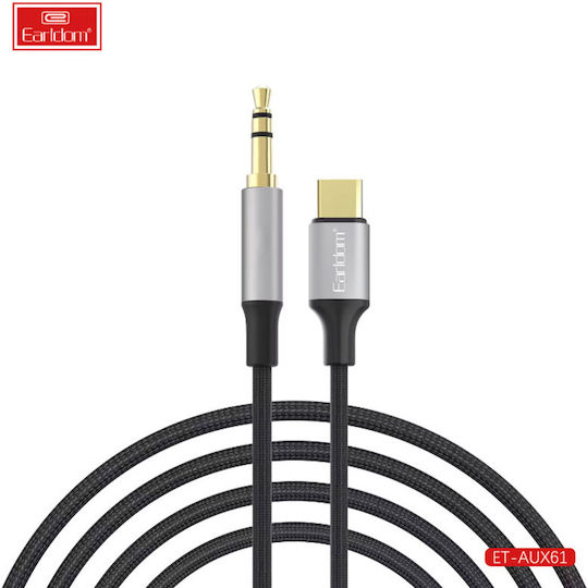 Earldom USB 2.0 Cable USB-C male - 3.5mm Μαύρο 1m ET-AUX61