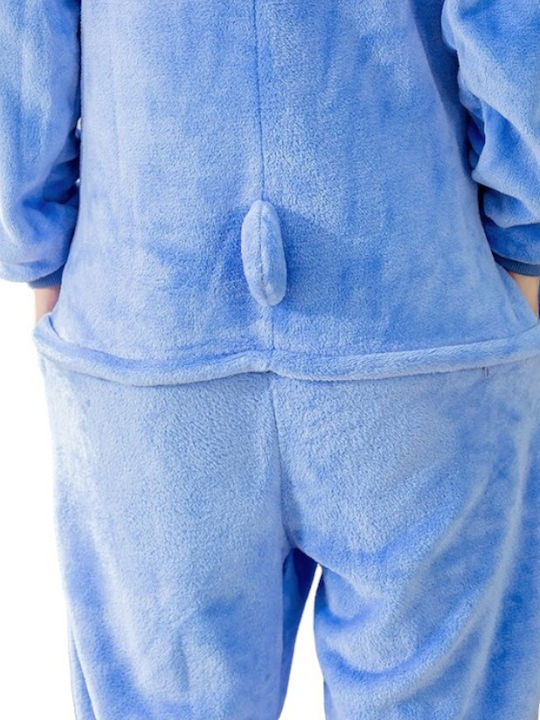 Giggles & Co. Pijama întreagă pentru copii De iarnă Catifelată Albastră Stitch