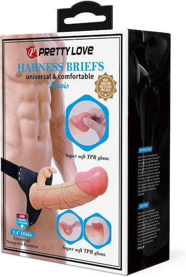Pretty Love Universal Gurtzeug mit Dildo und Vibration in Flesh Farbe