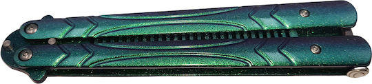 Idealstore Cuțit Fluture de Antrenament Tip Pieptene Warrior Pace 23.5 Cm Verde