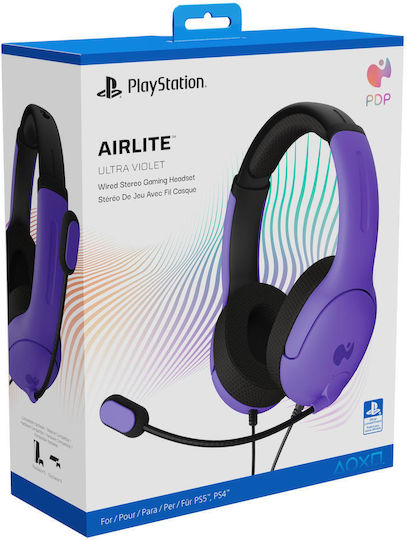 PDP Airlite Ultra Über Ohr Gaming-Headset mit Verbindung 3,5mm Violet für PC / PS4 / PS5