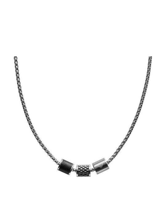 Emporio Armani Κολιέ από Ατσάλι Μαύρο