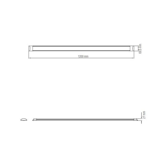 Horoz Electric Φωτιστικό Πάγκου Κουζίνας LED 36W Ψυχρό Λευκό 120εκ.