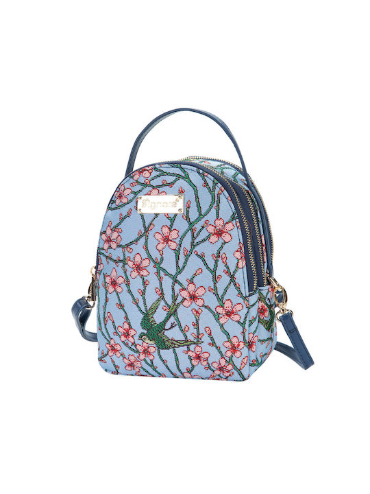 Signare Almond Blossom And Swallow Damen Tasche Rucksack Hellblau