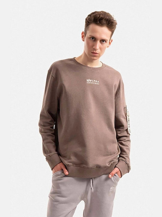 Alpha Industries Herren Pullover Ausschnitt mit Reißverschluss Brown