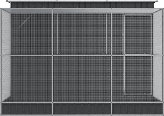 vidaXL Κλουβί Πτηνών 290x303x216εκ. Ασημί